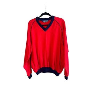 Sunderland of Scotland Classic Pullover Red Vintage 90s Windbreaker Top Size L